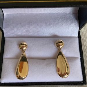 CLASSIC - 14K Yellow Gold (not plated) Dangle Post Earrings